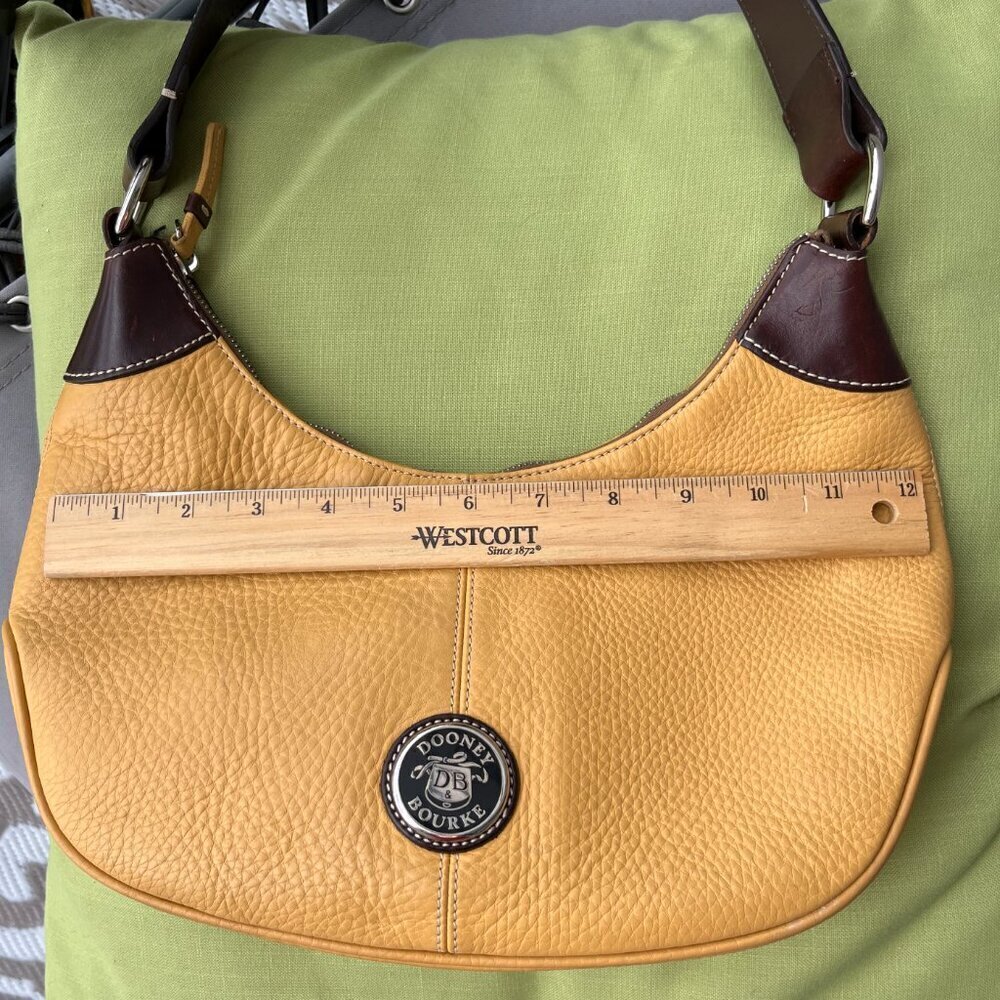 Dooney & Bourke Hobo Shoulder Handbag Pebbled All-Weather Leather Yellow Mustard - Picture 12 of 16